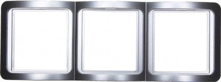 Панель СВЕТОЗАР "ГАММА" накладная, вертикальная, цвет светло-серый металлик, 3 гнезда