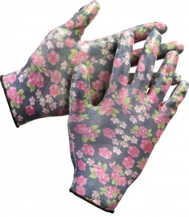 Перчатки GRINDA садовые, прозрачное нитриловое покрытие, размер L-XL, черные 11297-XL