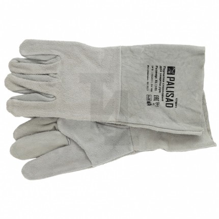 Перчатки спилковые с манжетой для садовых и строительных работ, размер XL// Palisad 679045