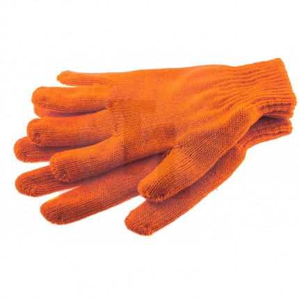 Перчатки трикотажные, акрил, оранжевый, оверлок Сибртех 68659