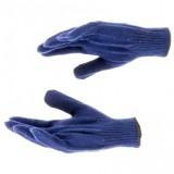 Перчатки трикотажные, акрил, синий, оверлок Сибртех