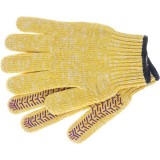 Перчатки трикотажные усиленные, гелевое ПВХ-покрытие, 7 класс, желтые, Сибртех
