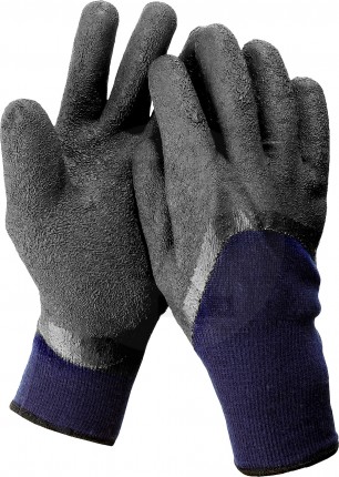 Перчатки утепленные Сибирь, акриловые с вспененным латексным покрытием, двойные, S-M, ЗУБР Профессионал 11466-S 11466-S