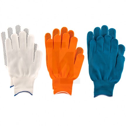Перчатки в наборе, цвета: оранжевые, синие, белые, ПВХ точка, XL, Россия, Palisad 67853