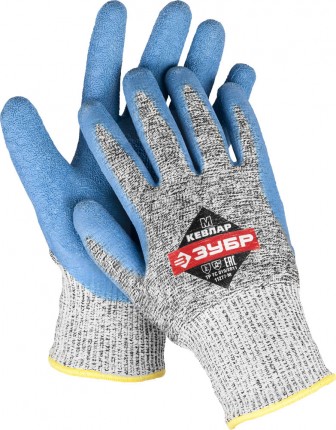 Перчатки ЗУБР для защиты от порезов, с рельефным латексным покрытием, размер L (9) 11277-L