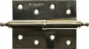 Петля дверная разъемная ЗУБР "ЭКСПЕРТ", 1 подшипник, цвет латунь (PB), левая, с крепежом, 100х75х2,5мм, 2 шт