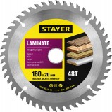 Пильный диск "Laminate line" для ламината, 160x20, 48T, STAYER