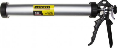 Пистолет для герметика STAYER "PROFESSIONAL" 0673-60, закрытый, алюминиевый корпус, 600мл