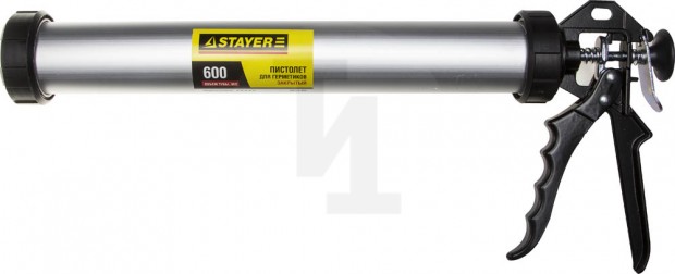 Пистолет для герметика STAYER "PROFESSIONAL" 0673-60, закрытый, алюминиевый корпус, 600мл 0673-60