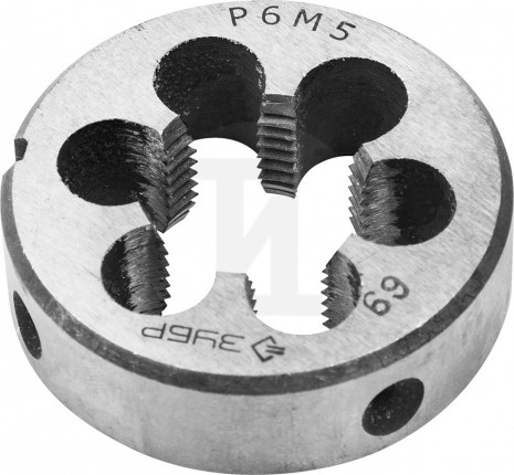 Плашка ЗУБР "ЭКСПЕРТ" круглая машинно-ручная для нарезания метрической резьбы, М18 x 2,5 4-28023-18-2.5