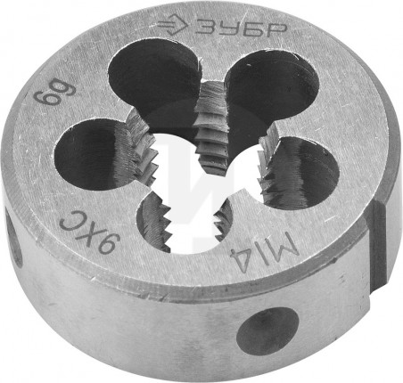 Плашка ЗУБР "МАСТЕР" круглая ручная для нарезания метрической резьбы, М14 x 2 4-28022-14-2.0