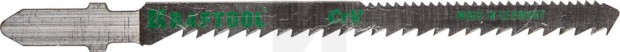 Полотна KRAFTOOL, T101AO, для эл/лобзика, Cr-V, по дереву, фанере, ламинату, фигурный рез, EU-хвост., шаг 2,5мм, 75мм, 2шт 159514-2,5