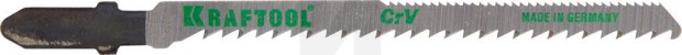 Полотна KRAFTOOL, T101AO, для эл/лобзика, Cr-V, по дереву, фанере, ламинату, фигурный рез, EU-хвост., шаг 2,5мм, 75мм, 5шт 159514-2.5-S5