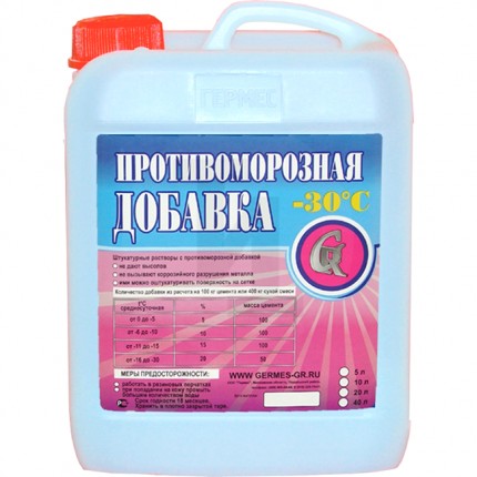 Противоморозная добавка -30С, с пластифицирующим эфектом С-3, 10 л, Гермес Россия 1004108