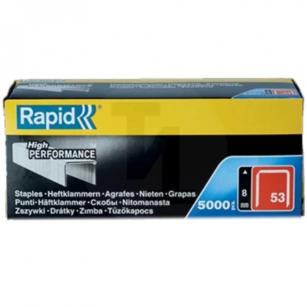 RAPID 8 мм узкие скобы, супертвердые, профессиональные тип 53 (A / 10 / JT21), 5000 шт 11857050