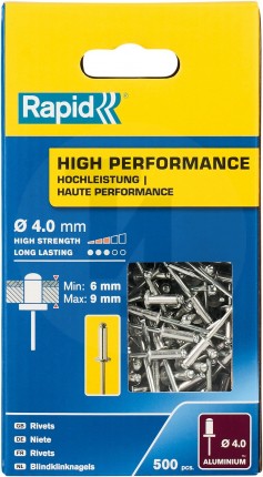 RAPID R:High-performance-rivet заклепка из алюминия d4.0x12 мм, 500 шт 5001434