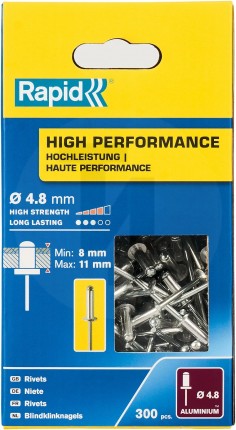 RAPID R:High-performance-rivet заклепка из алюминия d4.8x14 мм, 300 шт 5001437