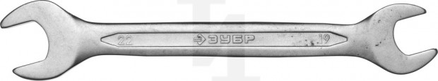 Рожковый гаечный ключ 19 x 22 мм, ЗУБР 27027-19-22