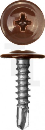 Саморезы ПШМ-С со сверлом для листового металла, 16 х 4.2 мм, 500 шт, RAL-8017 шоколадно-коричневый, ЗУБР 300211-42-016-8017