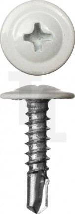 Саморезы ПШМ-С со сверлом для листового металла, 16 х 4.2 мм, 500 шт, RAL-9003 белый, ЗУБР 300211-42-016-9003
