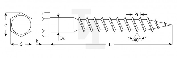 Шурупы ШДШ с шестигранной головкой (DIN 571), 50 х 6 мм, 4 шт, ЗУБР 4-300456-06-050
