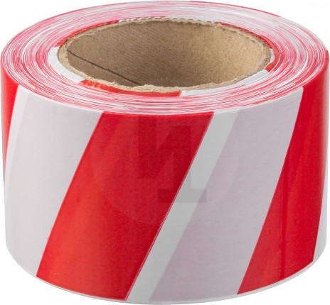 Сигнальная лента, цвет красно-белый, 75мм х 200м, ЗУБР Мастер 12240-75-200