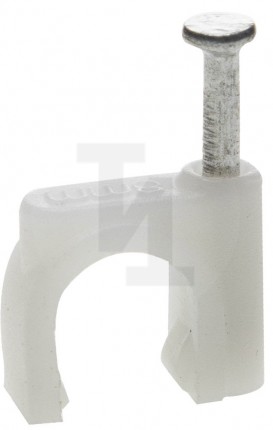 Скоба-держатель круглая СД-К 6 мм, 50 шт, с оцинкованным гвоздем, ЗУБР Профессионал 45111-06