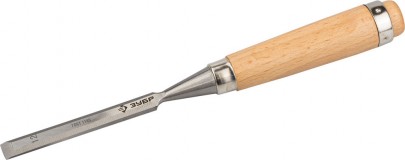 Стамеска-долото "Классик" с деревянной ручкой, хромованадиевая, 12мм, ЗУБР