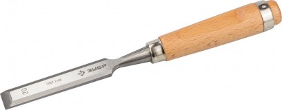 Стамеска-долото "Классик" с деревянной ручкой, хромованадиевая, 20мм, ЗУБР