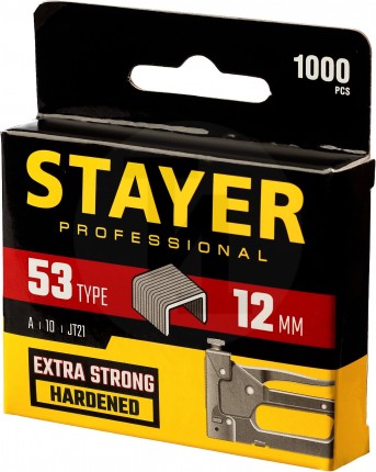 STAYER 12 мм скобы для степлера узкие тип 53, 1000 шт 3159-12_z02