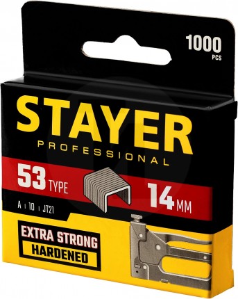 STAYER 14 мм скобы для степлера узкие тип 53, 1000 шт 3159-14_z02