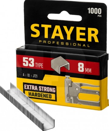 STAYER 8 мм скобы для степлера тонкие 53, 1000 шт 3159-08_z02