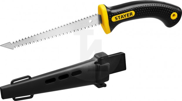 STAYER Cobra Double-8 150 мм выкружная мини-ножовка по гипсокартону с двухсторонним лезвием в ножнах 2-15170_z01