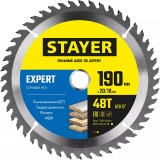 STAYER EXPERT 190 x 20/16мм 48Т, диск пильный по дереву, точный рез