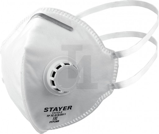 STAYER FV-95, класс защиты FFP2, плоская, фильтрующая полумаска с клапаном выдоха 11113-2_z01