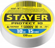 STAYER Protect-10 белая изолента ПВХ, 10м х 15мм