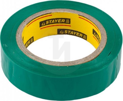 STAYER Protect-10 Изолента ПВХ, не поддерживает горение, 10м (0,13х15 мм), зеленая 12291-G