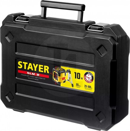 STAYER SLM-2 нивелир лазерный, 10м, точн. +/-0,5 мм/м, штатив, кейс 34961-2
