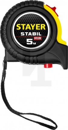 STAYER STABIL 5м / 19мм профессиональная рулетка в ударостойком обрезиненном корпусе с двумя фиксаторами 34131-05_z02