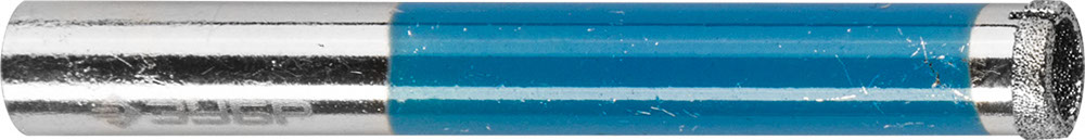 Сверло алмазное трубчатое по стеклу и кафелю, d=6 мм, зерно Р 100, ЗУБР Профессионал 29860-06