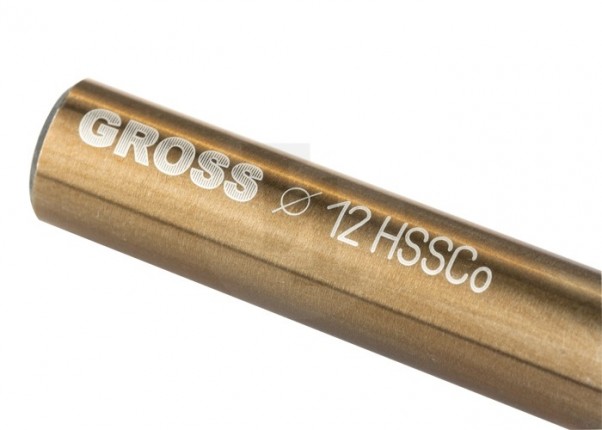 Сверло спиральное по металлу, 12 мм, HSS-Co Gross