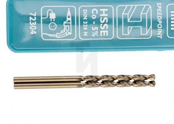 Сверло спиральное по металлу, 2,5 мм, HSS-Co, 2 шт Gross 72304