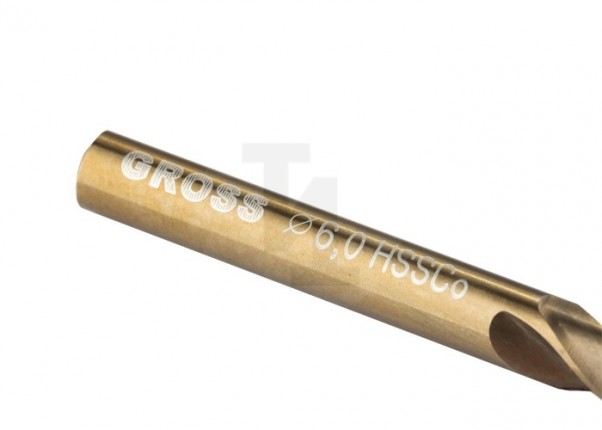 Сверло спиральное по металлу, 6 мм, HSS-Co Gross 72322