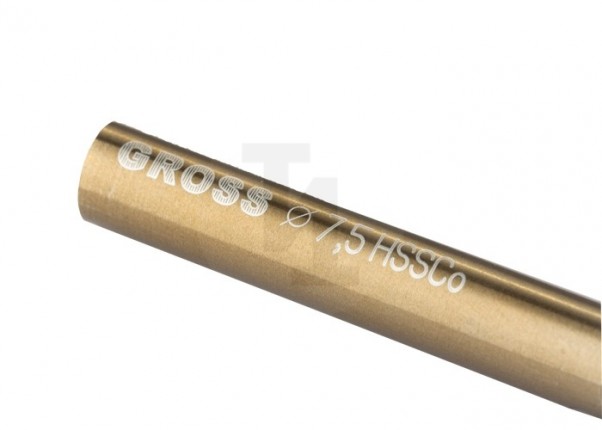 Сверло спиральное по металлу, 7,5 мм, HSS-Co Gross 72331