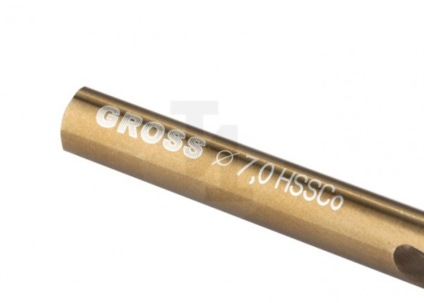 Сверло спиральное по металлу, 7 мм, HSS-Co Gross 72328
