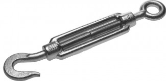 Талреп DIN 1480, крюк-кольцо, М16, 2 шт, кованая натяжная муфта, оцинкованный, ЗУБР Профессионал