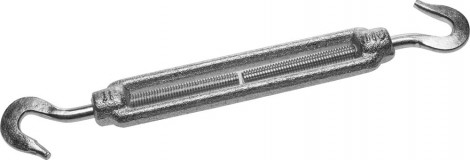 Талреп DIN 1480, крюк-крюк, М6, 15 шт, кованая натяжная муфта, оцинкованный, ЗУБР Профессионал