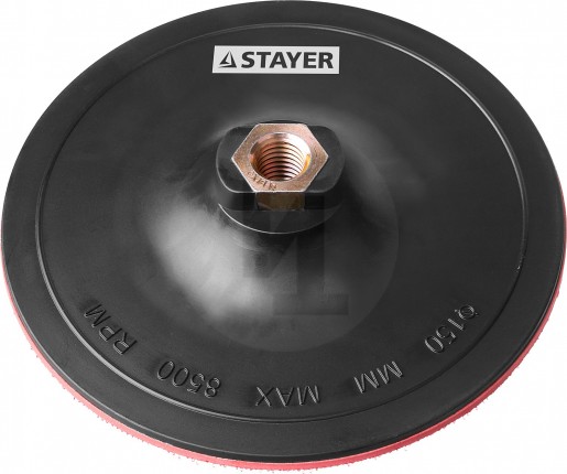 Тарелка опорная STAYER "MASTER" пластиковая для УШМ, на липучке, d=150мм, М14 35742-150