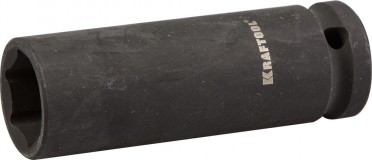 Торцовая головка KRAFTOOL "INDUSTRIE QUALITAT" ударная, удлиненная (1/2"), FLANK, Cr-Mo, фосфатированная, 17 мм