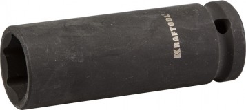 Торцовая головка KRAFTOOL "INDUSTRIE QUALITAT" ударная, удлиненная (1/2"), FLANK, Cr-Mo, фосфатированная, 19 мм